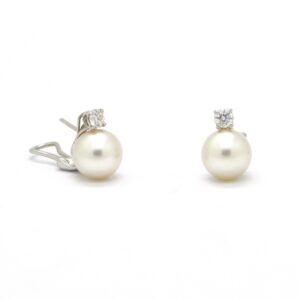 Orecchini IN ORO BIANCO con Perle Australia e diamanti