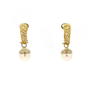 Orecchini oro perle e diamanti