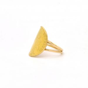 ANELLO ORO GIALLO CON MONETA D'ORO - immagine 2