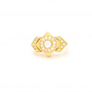 ANELLO ORO GIALLO E DIAMANTI