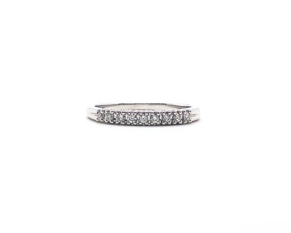 ANELLO RIVIERE IN ORO BIANCO CON 9 DIAMANTI CT 0,20