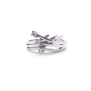 ANELLO TRILOGY IN ORO BIANCO DIAMANTI CT 0,15