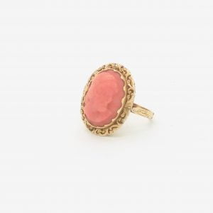 ANELLO IN ORO GIALLO CON CORALLO - immagine 2