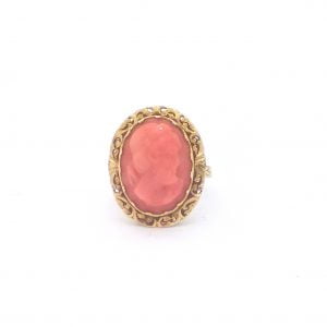 ANELLO IN ORO GIALLO CON CORALLO