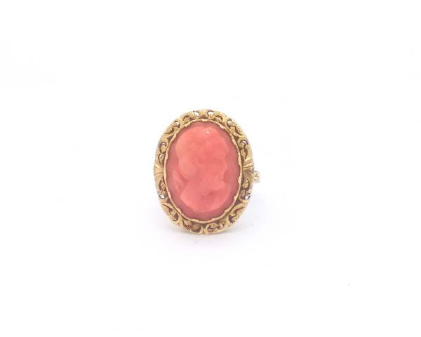 ANELLO IN ORO GIALLO CON CORALLO