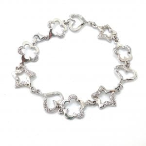 Bracciale oro bianco e zirconi
