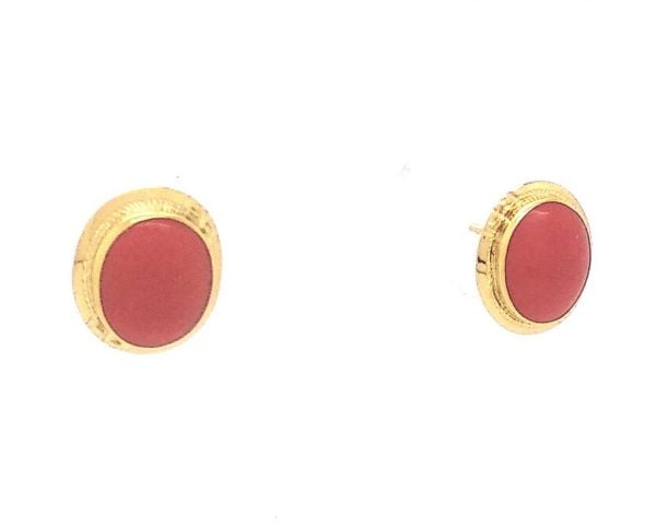 ORECCHINI IN ORO GIALLO CON CORALLO MEDITERRANEO