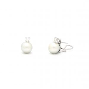 ORECCHINI in oro bianco CON PERLe AUSTRALIA E DIAMANTI - immagine 3