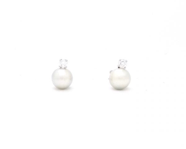 ORECCHINI in oro bianco CON PERLe AUSTRALIA E DIAMANTI