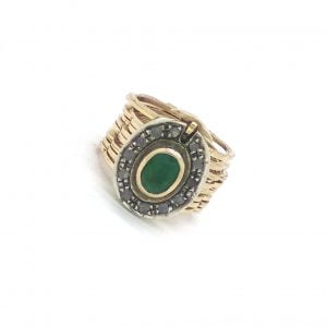 Anello-bracciale con diamanti e smeraldo - immagine 2