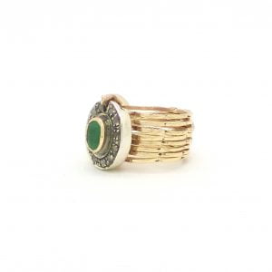 Anello-bracciale con diamanti e smeraldo - immagine 6