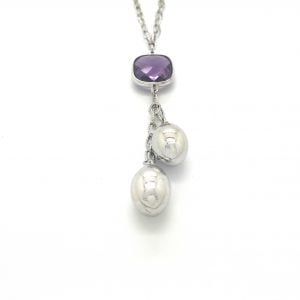 Collana in oro bianco con ametista