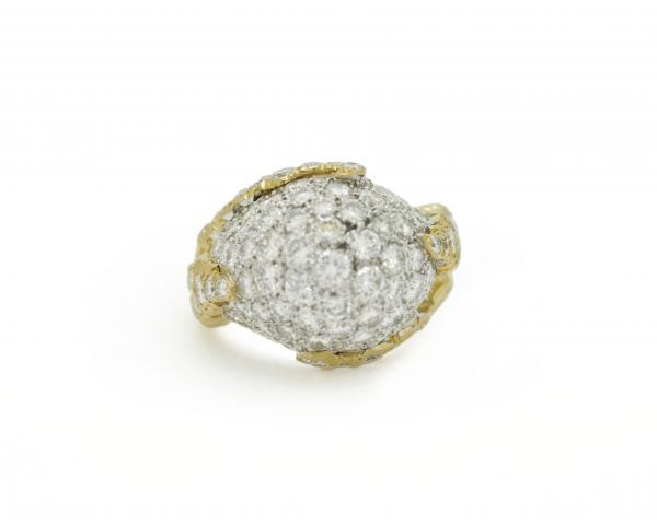 Anello in oro giallo e bianco con diamanti ct 3,00