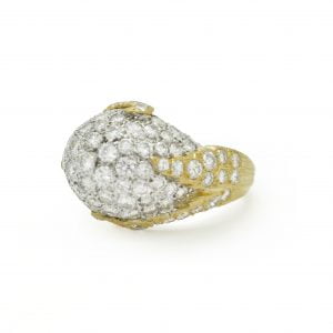 Anello in oro giallo e bianco con diamanti ct 3,00 - immagine 2