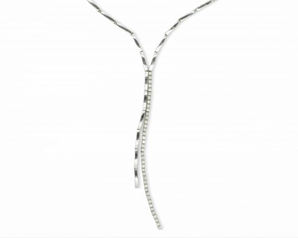 Collana Re Carlo in oro bianco con diamanti ct 0,44
