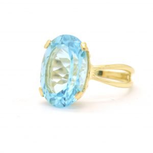 Anello oro giallo con topazio - immagine 2