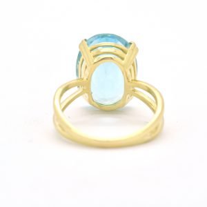 Anello oro giallo con topazio - immagine 4