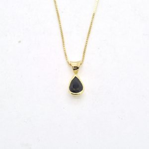 Collana oro giallo con zaffiro