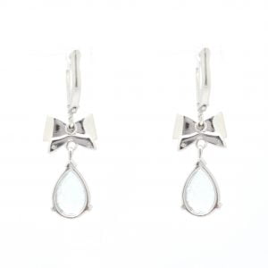 Orecchini in oro bianco con acquamarina 2,58 ct e diamanti - immagine 2