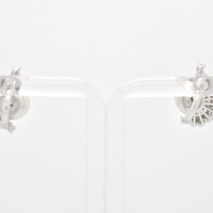 Orecchini IN ORO BIANCO CON perle e diamanti Ct 0,50 - immagine 3