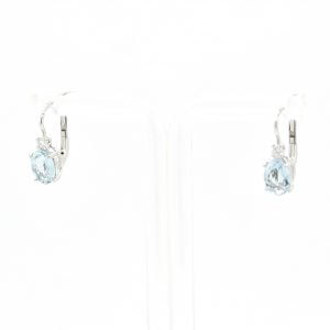 Orecchini in oro bianco con acquamarina 1,41 ct e diamanti - immagine 2