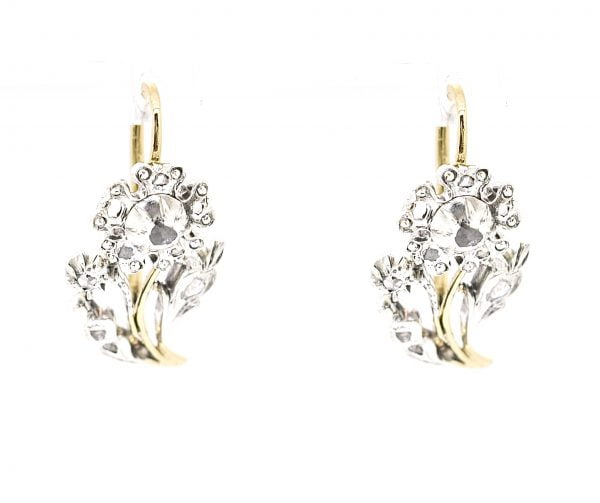 Orecchini in oro e argento fiori