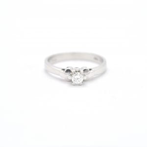 Anello Damiani in oro bianco solitario  con diamanti ct 0,18
