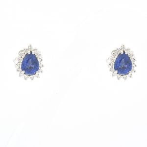 Orecchini in oro bianco con zaffiri Ceylon e diamanti
