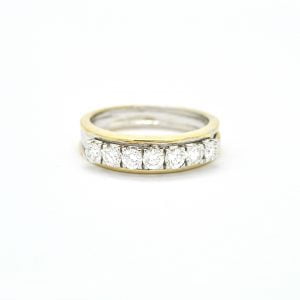 Anello riviere Recarlo oro bianco e giallo