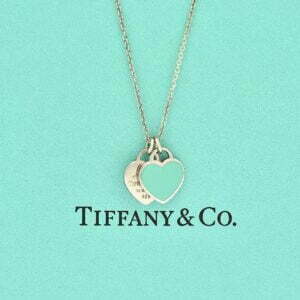 Collana Tiffany Double Heart Tag Blue - immagine 2
