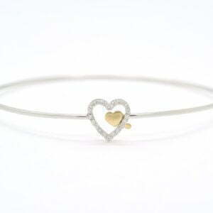 Bracciale in oro bianco con diamanti rigido