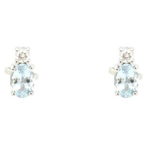 Orecchini in oro bianco con acquamarina 1,43 ct e diamanti