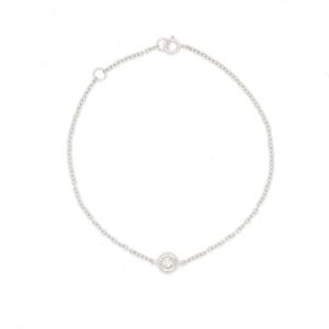 Bracciale in oro bianco con diamante Ct 0,05