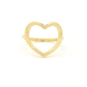 Anello cuore in oro giallo