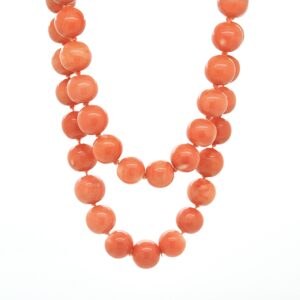 COLLANA CORALLO MOMO CON DIAMANTI - immagine 2