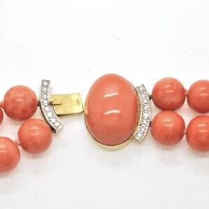 COLLANA CORALLO MOMO CON DIAMANTI - immagine 5