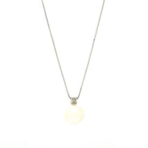 Collana in oro bianco con perla e diamante