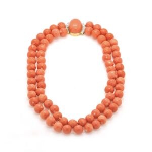 COLLANA CORALLO MOMO CON DIAMANTI