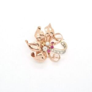 Spilla Vintage con diamanti e rubini - immagine 2