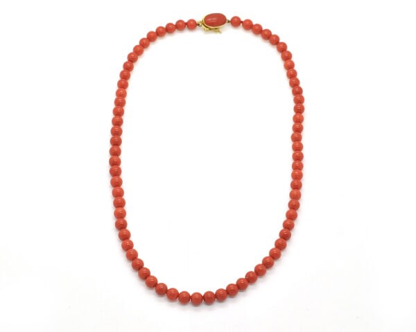 Collana di corallo Sardegna con chiusura in oro