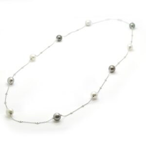 Collana con perle Australia e diamanti - immagine 2