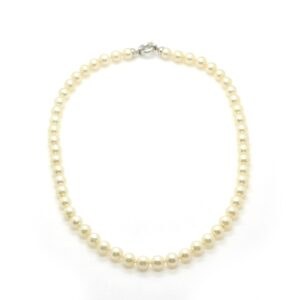 Collana perle Giappone con chiusura oro bianco - immagine 2