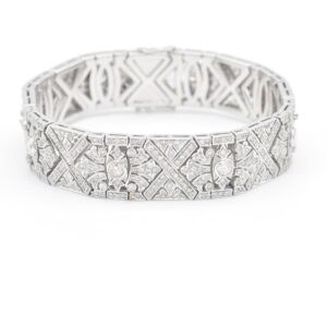 Bracciale Art déco in oro bianco e diamanti Ct 5,16