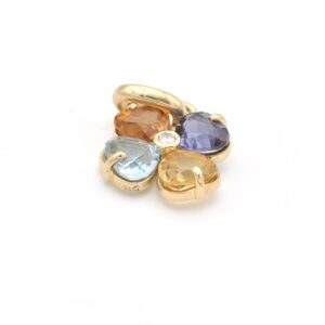 Ciondolo Bulgari in oro giallo con diamante, quarzi e topazi - immagine 2