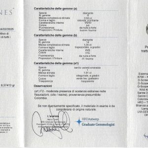 Anello in oro bianco con smeraldo ct 1,81 Colombia e diamanti - immagine 3