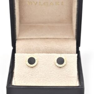 Orecchini Bulgari in oro giallo e onice