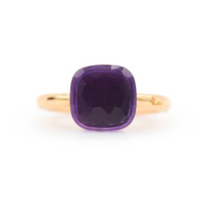 Anello Nudo Pomellato in oro rosa con topazio Blue London