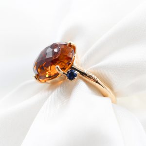 Anello Bahia Pomellato in Oro Rosa con Zaffiri e Citrino Madera - immagine 4