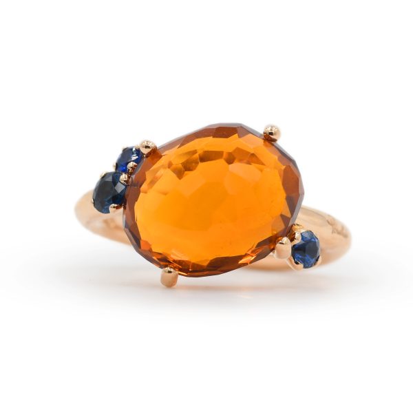 Anello Bahia Pomellato in Oro Rosa con Zaffiri e Citrino Madera