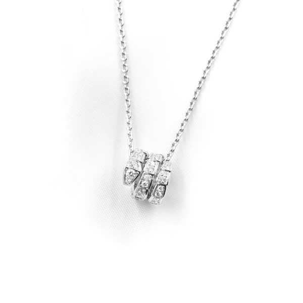 Collana Bulgari Serpenti Viper in oro bianco 18 kt con pavé di diamanti